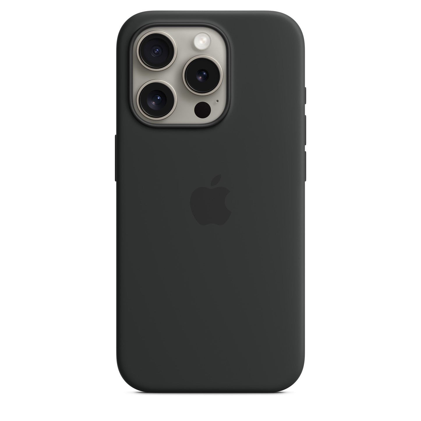 Black phone case with Apple logo on a white background
